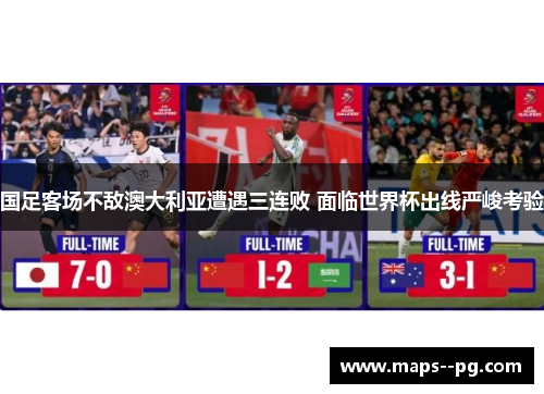 国足客场不敌澳大利亚遭遇三连败 面临世界杯出线严峻考验 国足客场不敌澳大利亚遭遇三连败 面临世界杯出线严峻考验